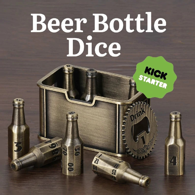 Metal Beer Bottle Dice Set | Bear Dice