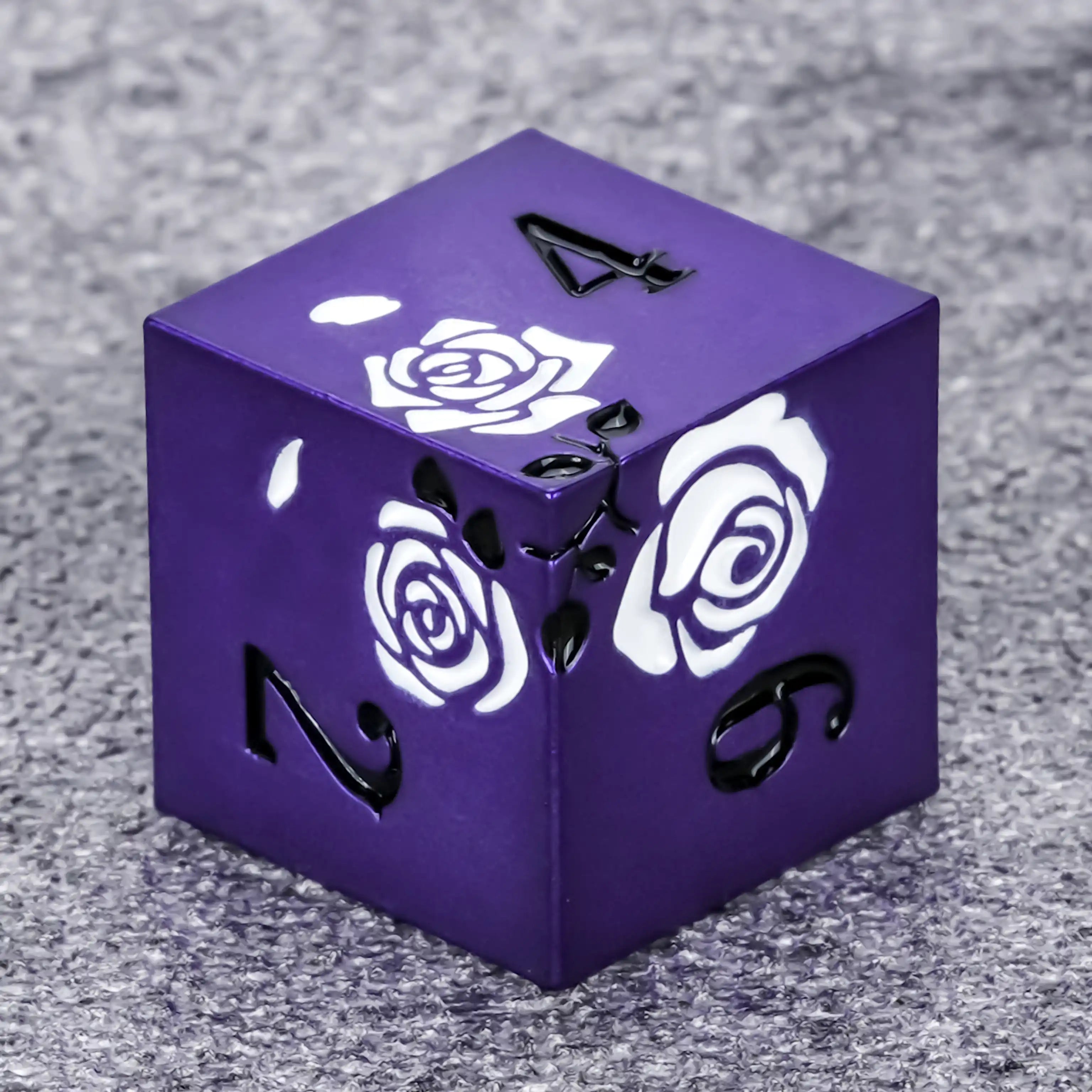 DND Dice Rose Purple Metal Dice D6 Valentine's Day Gift | BearDice