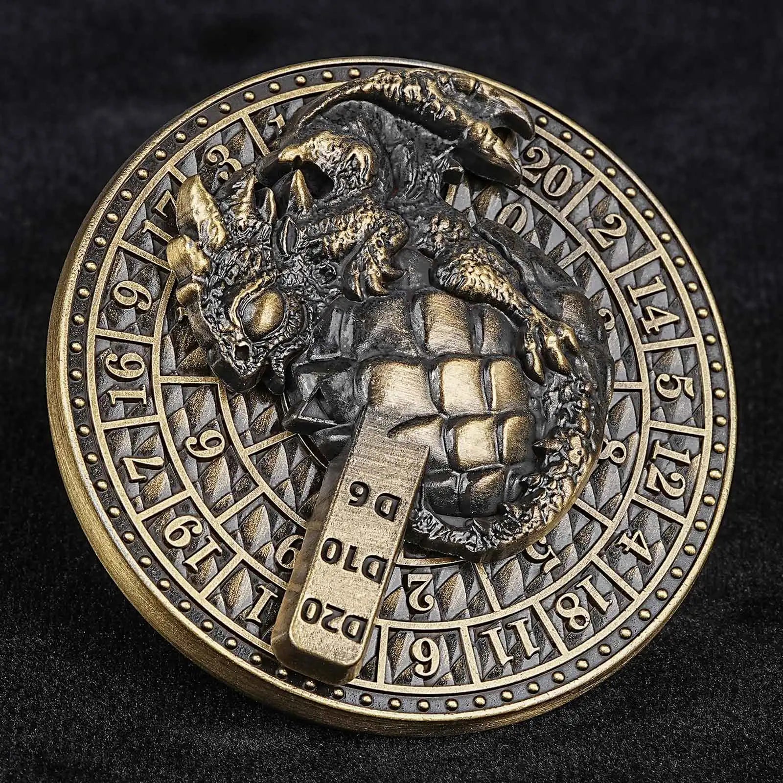 Unique Metal Dice Spinner Bronze Dragon Egg Bronze Fidget Spinner Dice - D20, D10, D6 | Bear Dice