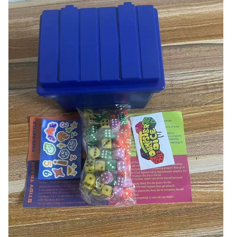 Fast-paced family dice game | Fun 4-player board and dice game with trash cans,