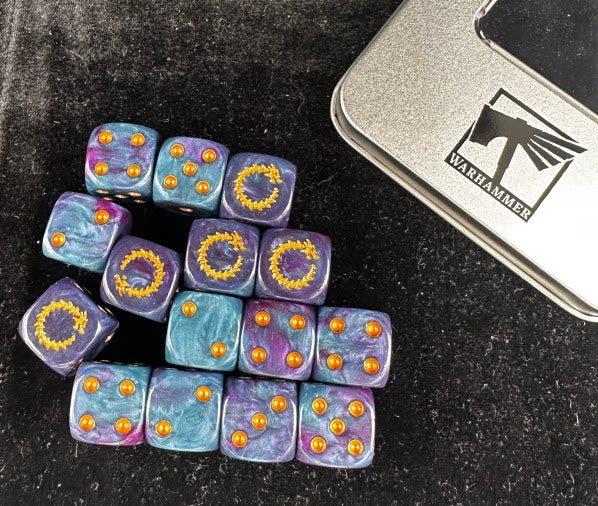 Warhammer 40K Thousand Sons Swirl Pearl-Effect Acrylic D6 Dice