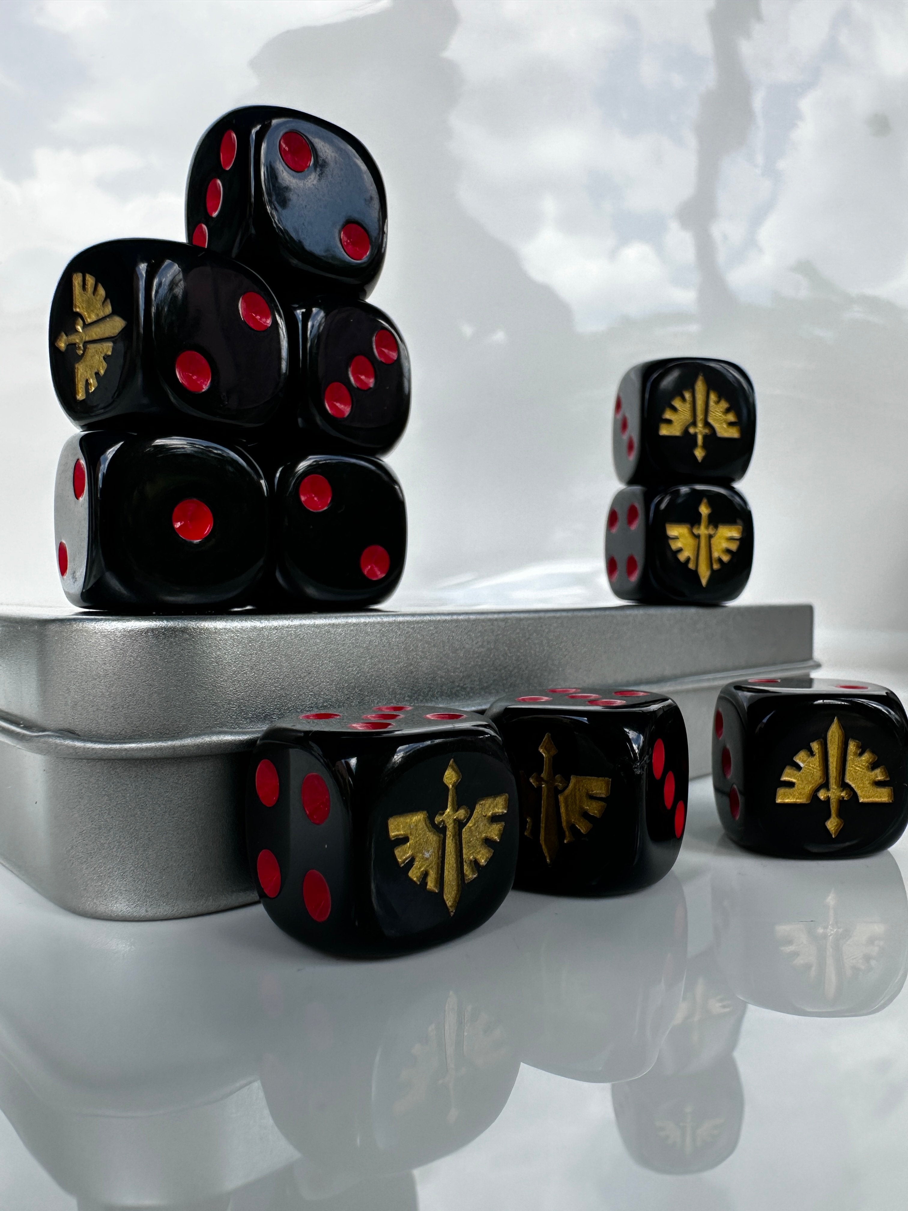 Warhammer 40K Dark Angel Black Matte D6 Dice