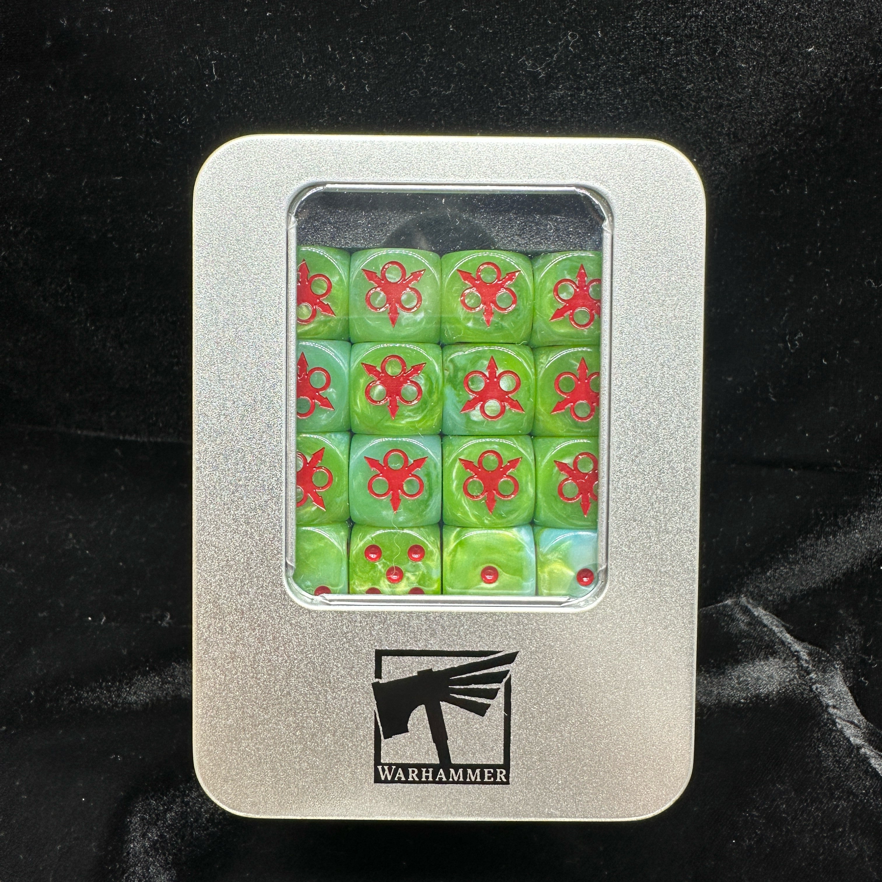 Warhammer 40K Nurgle Maggot Bright Green Acrylic D6 Dice