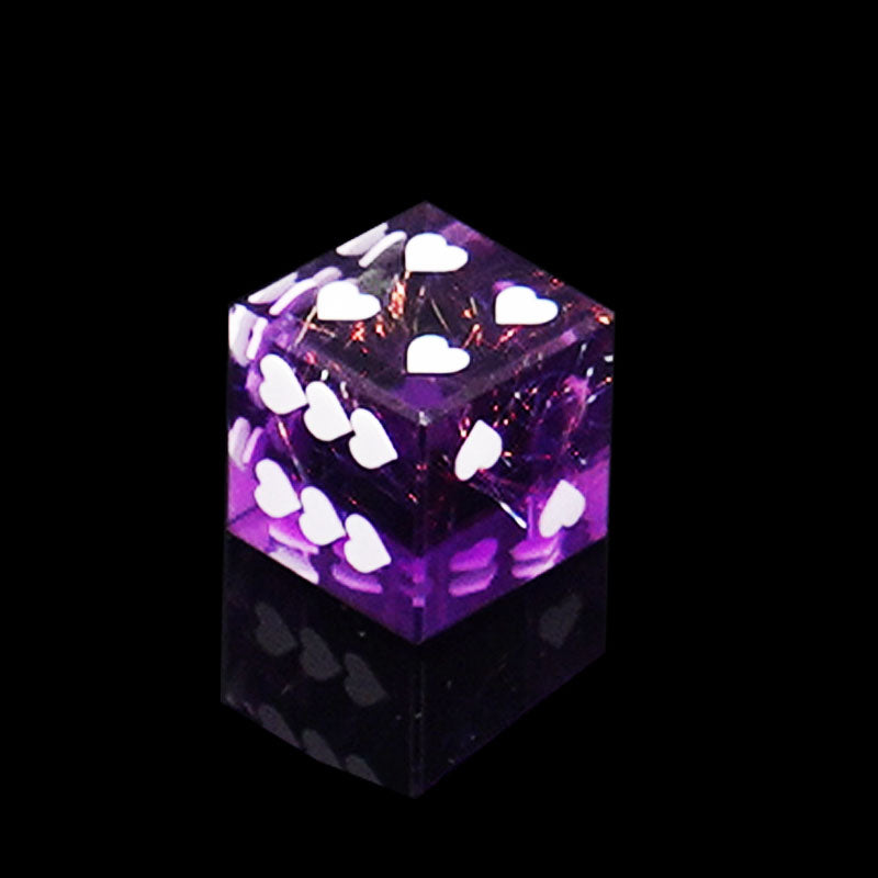 D6 Heart Pip Quicksand Dice – Premium Resin Glitter Dice for DND & TTRPG 18mm | Bear Dice