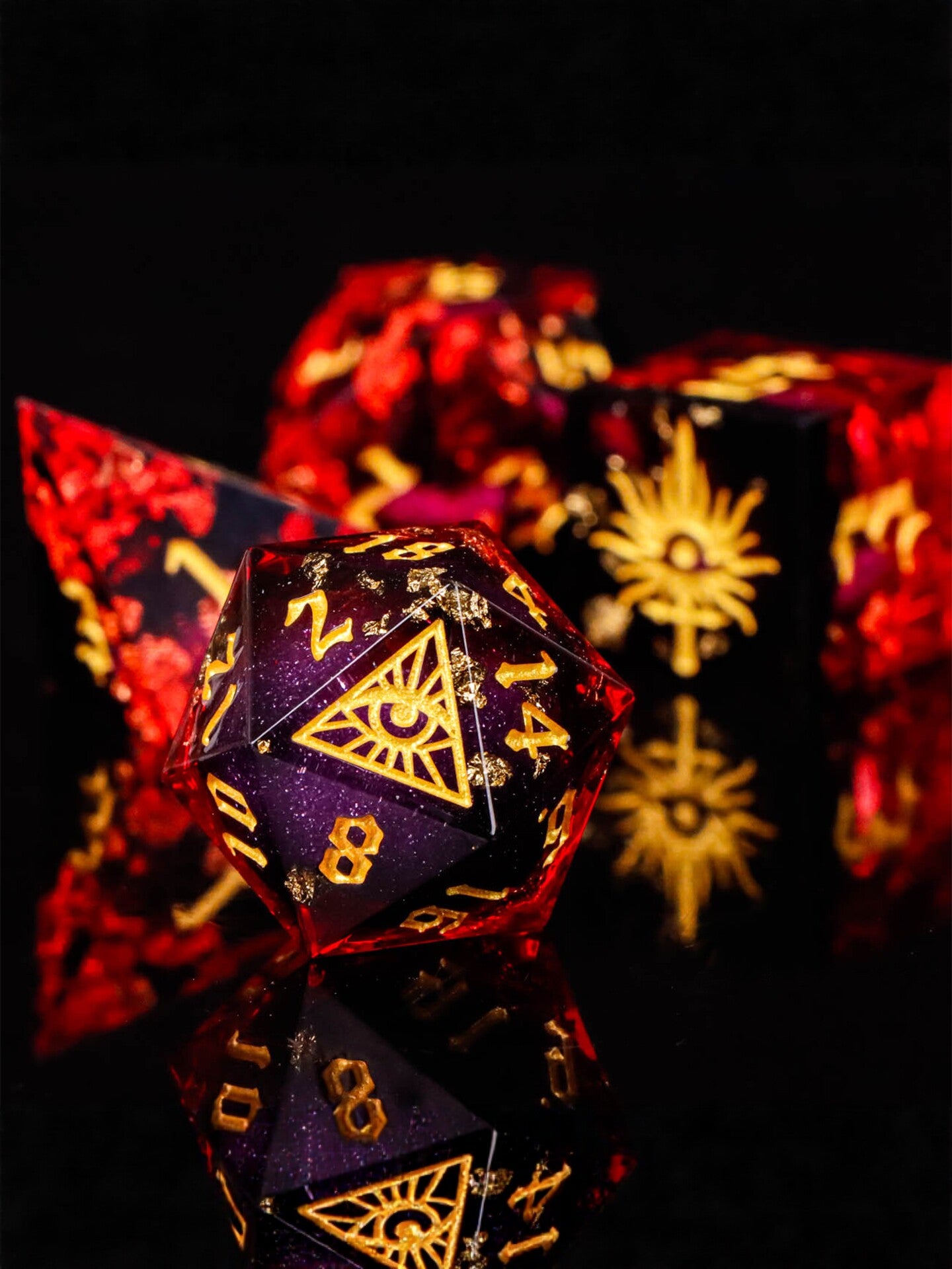 All-Seeing Eye Liquid-Core Resin Dice Set