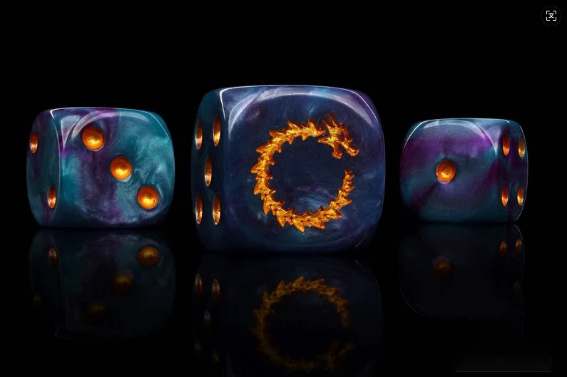 Warhammer 40K Thousand Sons Swirl Pearl-Effect Acrylic D6 Dice