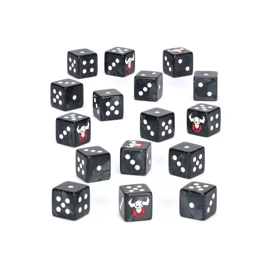 Warhammer 40K Ghazghkull Black Swirl Acrylic D6 Dice