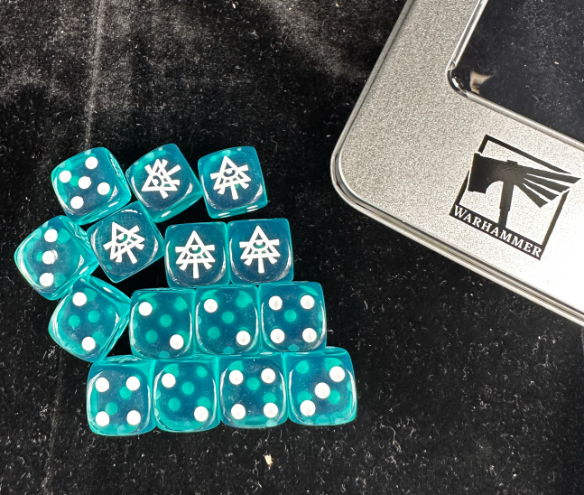 Warhammer 40K Aeldari Tree of Life Blue Transparent Acrylic D6 Dice