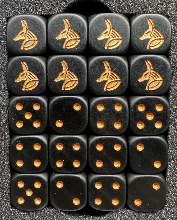 Warhammer 40K Ancient Egyptian Undead Anubis Black D6 Dice