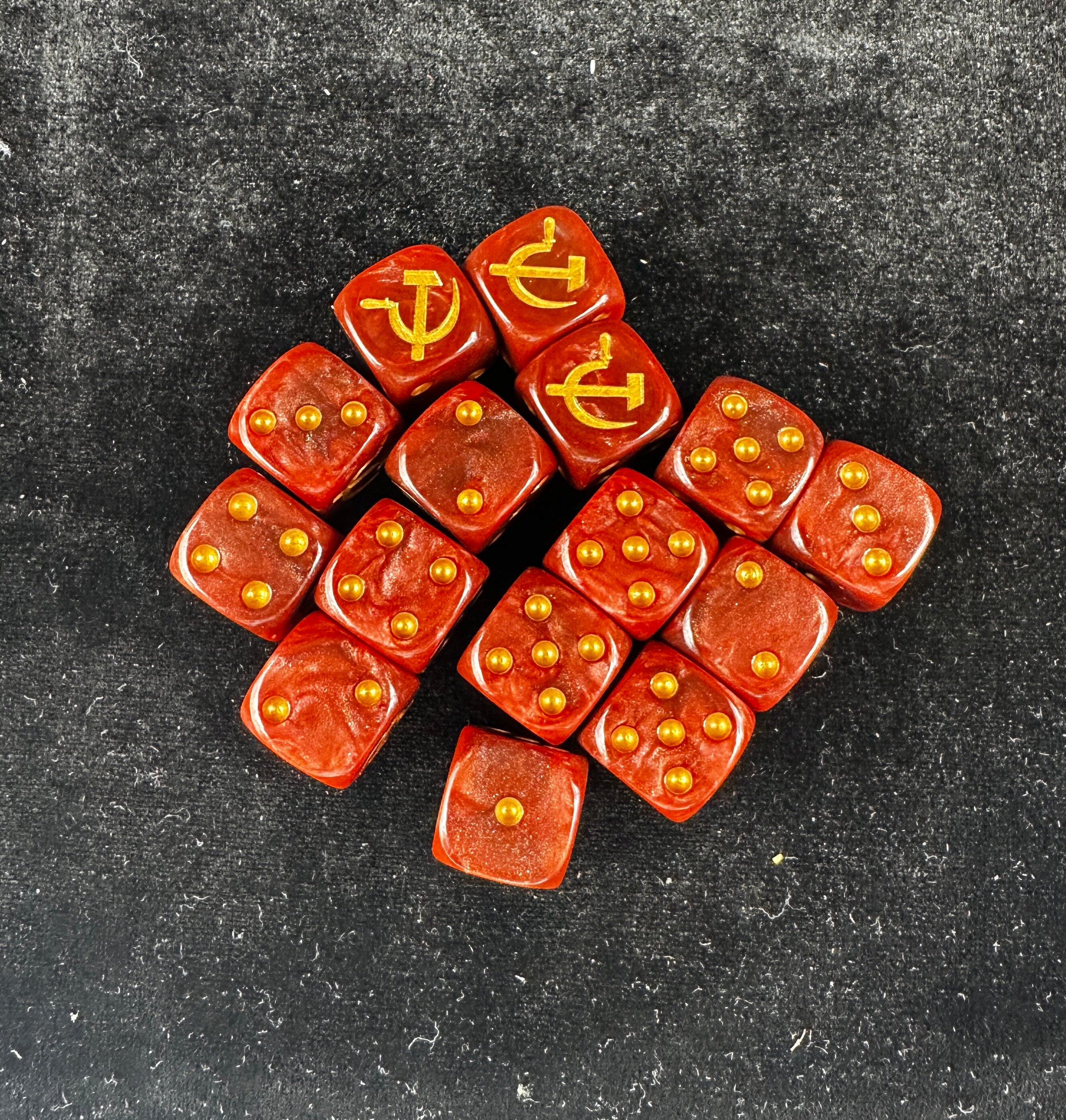 Bolshevik dice, communism, dice, socialism, hammer, sickle, warhammer, dice, board games, dice