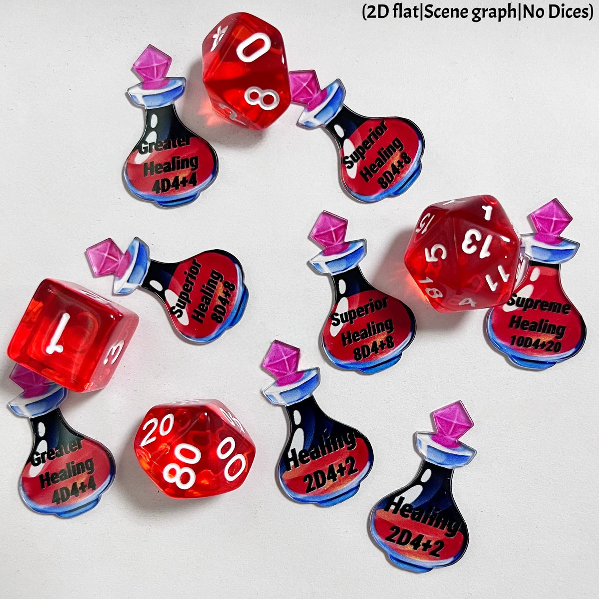 15-piece Healing Potion Token DND Potion Token Acrylic