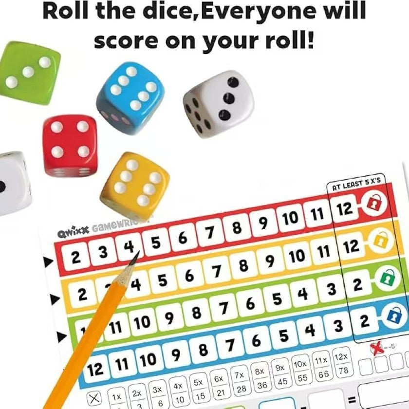 Qwixx-Fast Family Dice Game Parent-Child Interactive Family Reunion Puzzle Tabletop Toy Cross-border Hot Seller
