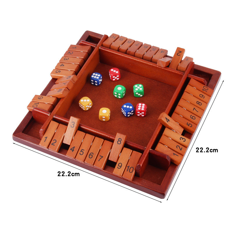 Close the Box Dice Game | Hexagonal Wooden Family Educational Tabletop Game for 6 Players
