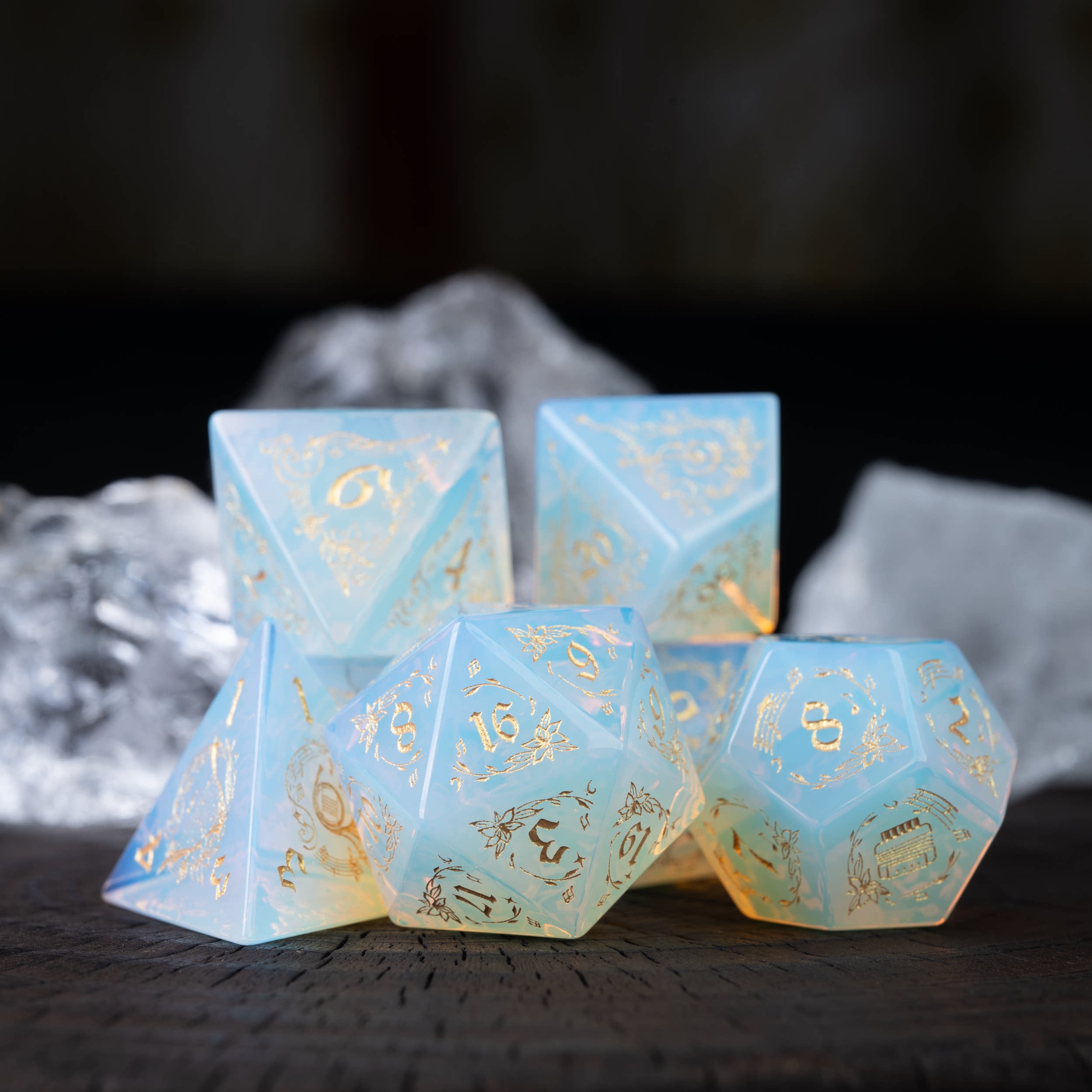 Harp Burst Opal DND Dice Set