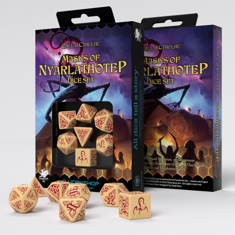 Call of Cthulhu Dice Set | Q Workshop 7-Piece RPG Dice Set Multiple Colors
