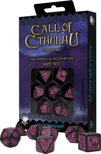 Call of Cthulhu Dice Set | Q Workshop 7-Piece RPG Dice Set Multiple Colors