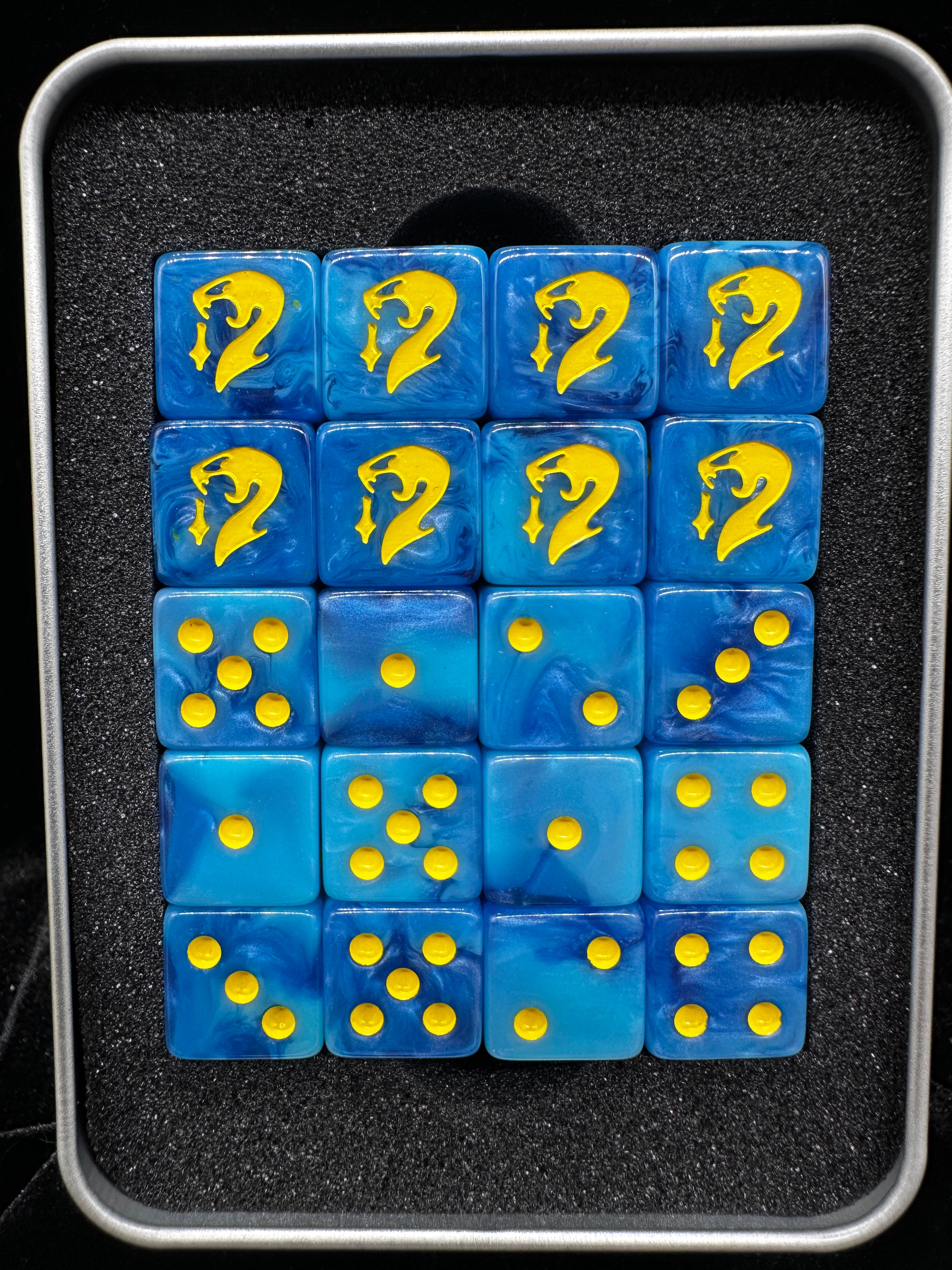 Warhammer 40K Idoneth Deepkin Blue Pearlescent Acrylic D6 Dice