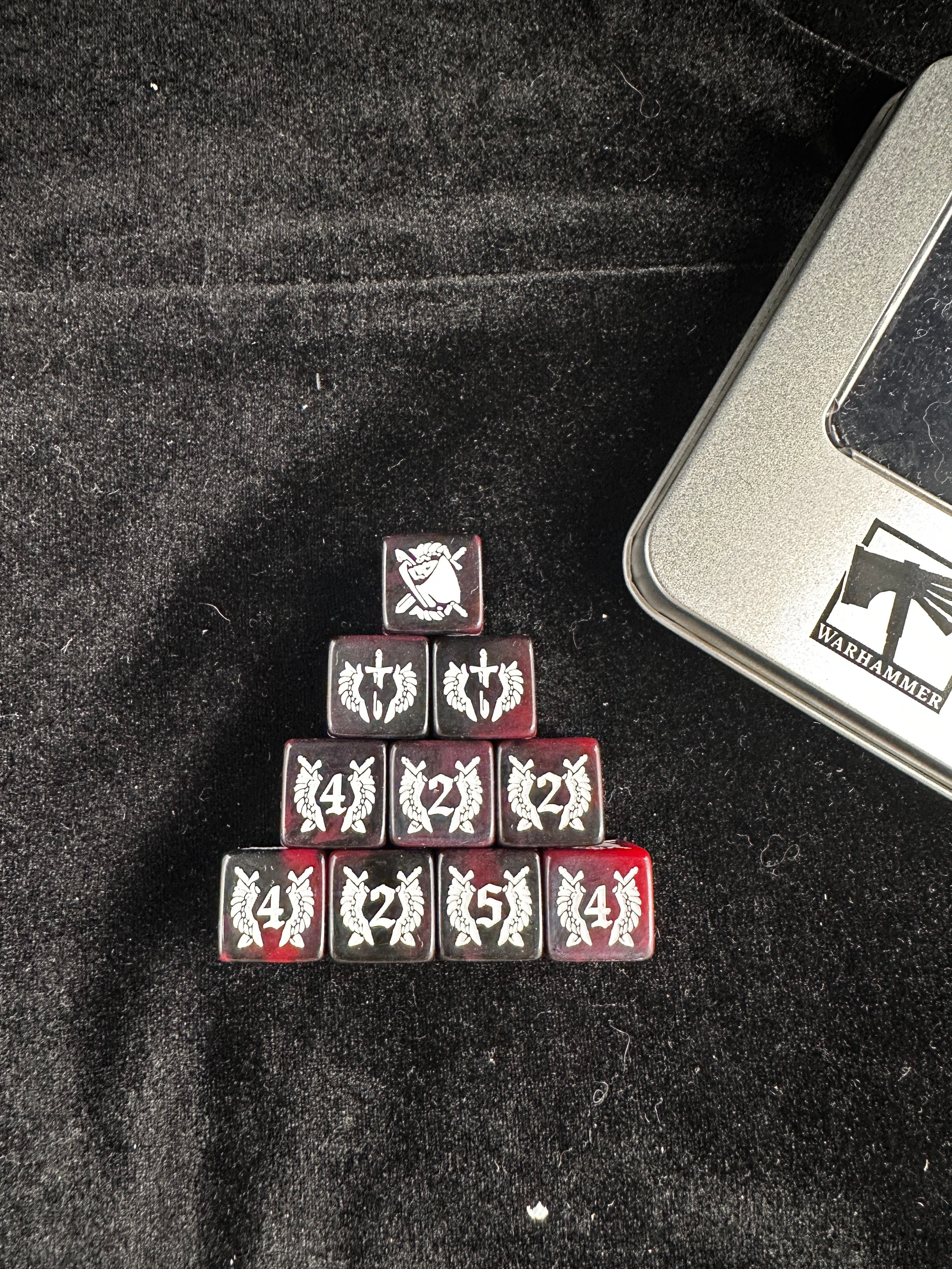 In-stock Warhammer limited edition dice will be removed after auction, Dark Angel Legion dice, six-sided high-end Warhammer Warhammer dice