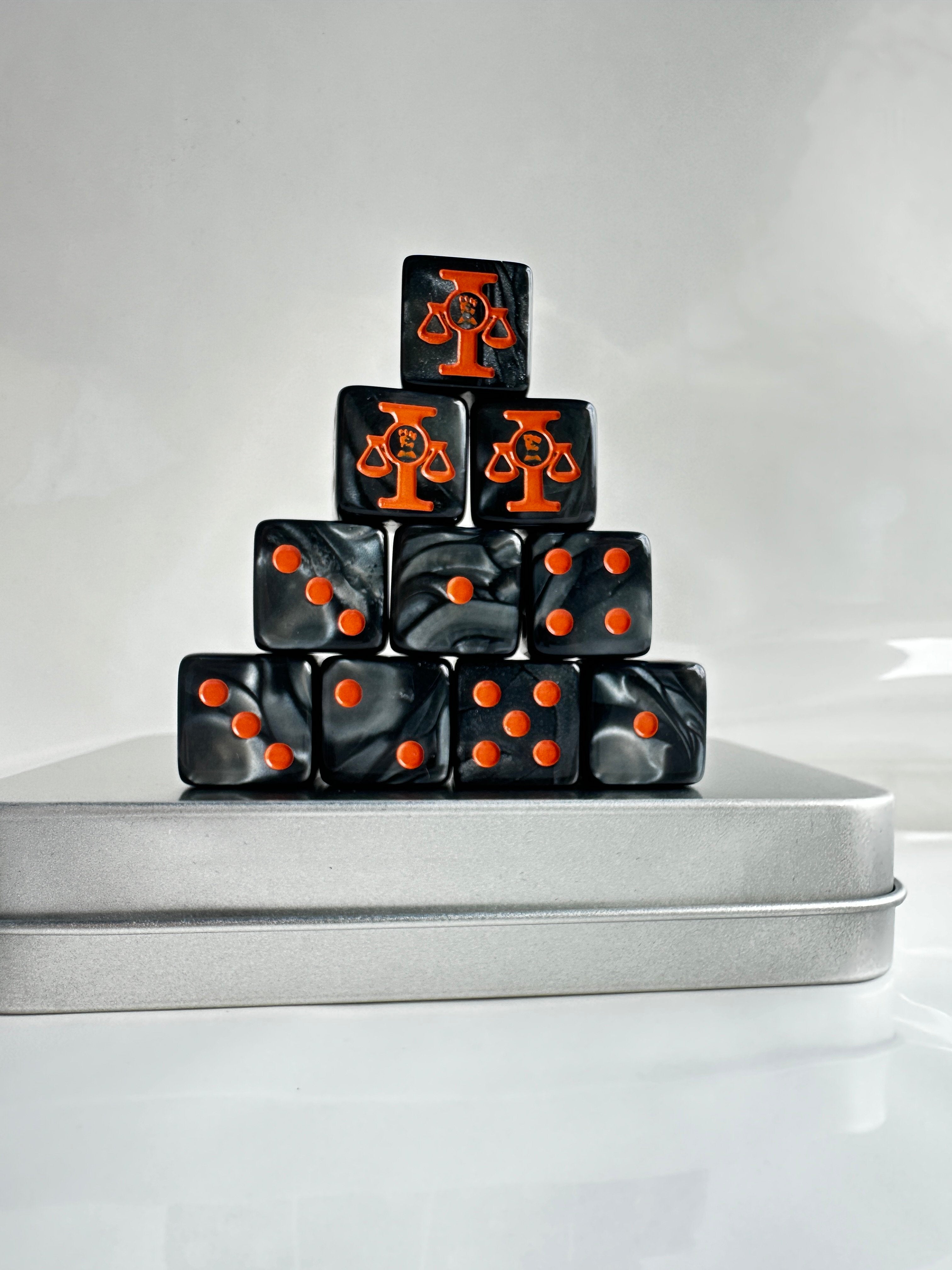 Warhammer 40K Adeptus Arbites Squad Black D6 Dice