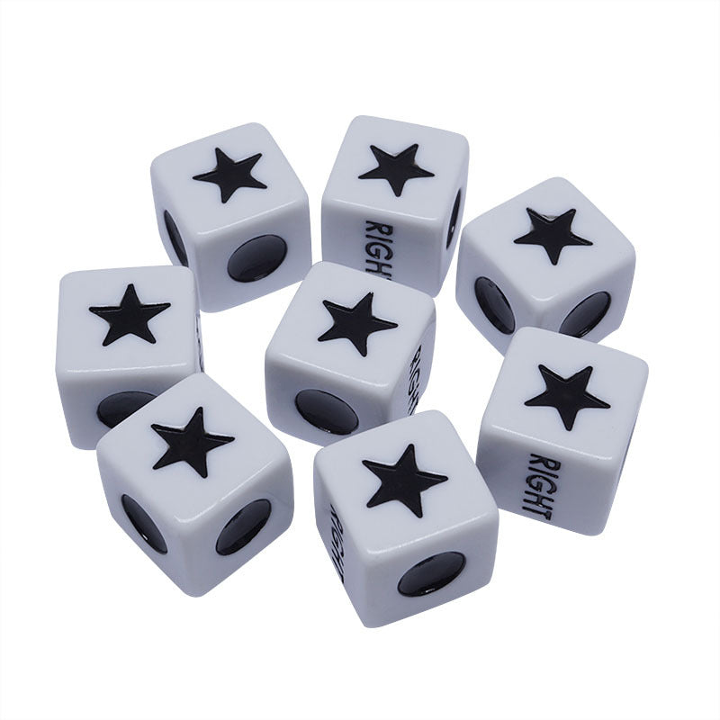 Cross-border left, middle, right game, 16mm dice chips, board game accessories, Dice set, tin box packaging, texas chips