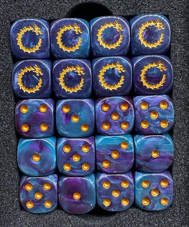 Warhammer 40K Thousand Sons Swirl Pearl-Effect Acrylic D6 Dice
