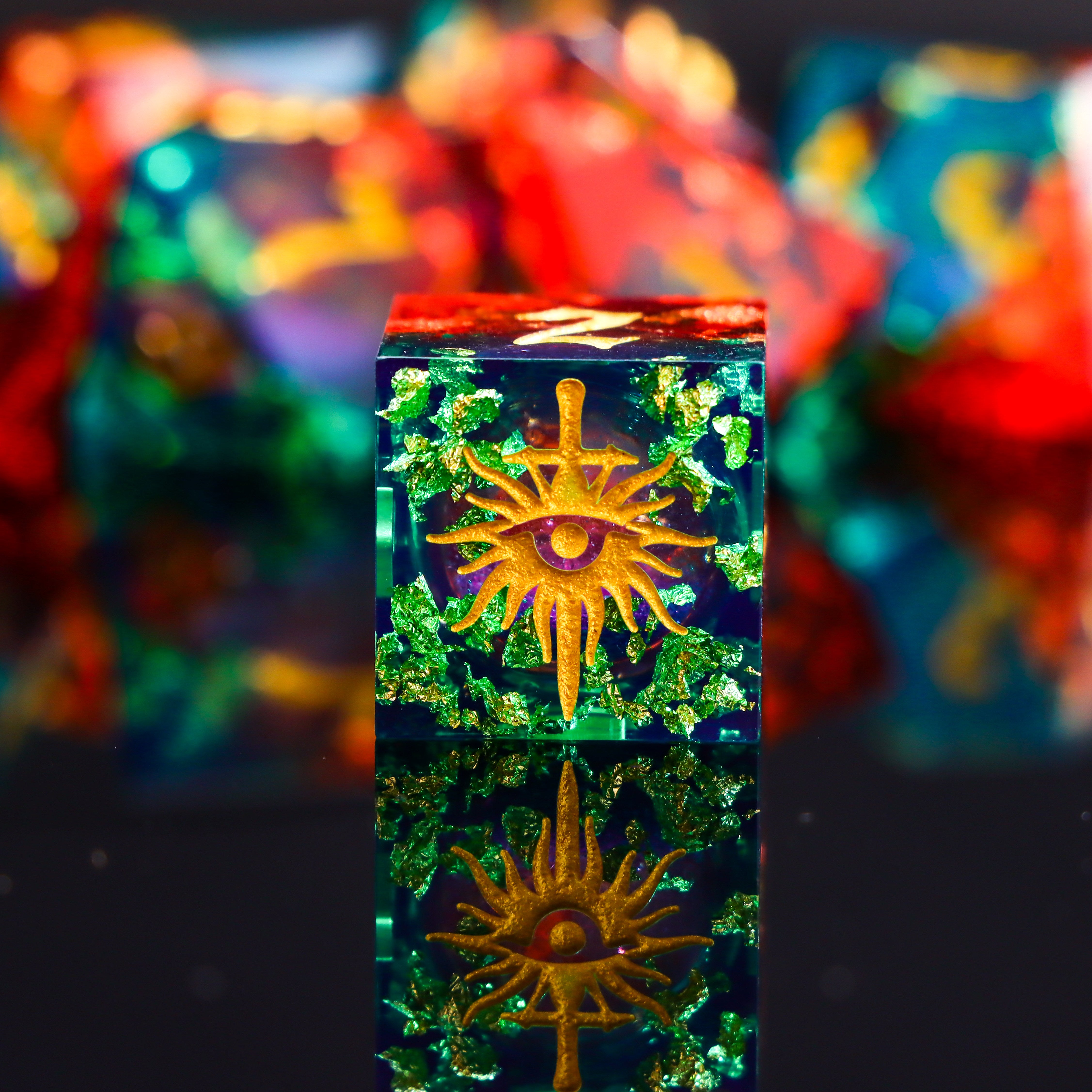 All-Seeing Eye Liquid-Core Resin Dice Set