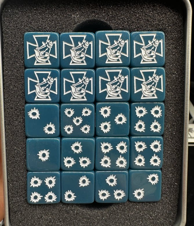 Warhammer 40k Astra Militarum Blue Acrylic D6 Dice