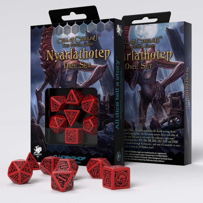 Call of Cthulhu Dice Set | Q Workshop 7-Piece RPG Dice Set Multiple Colors