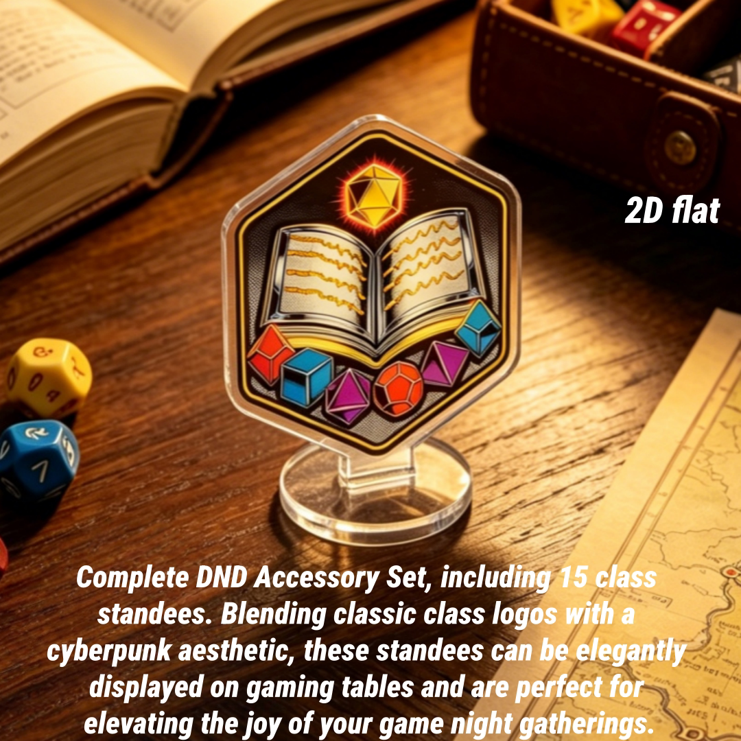 15 DND character + DM identity badges