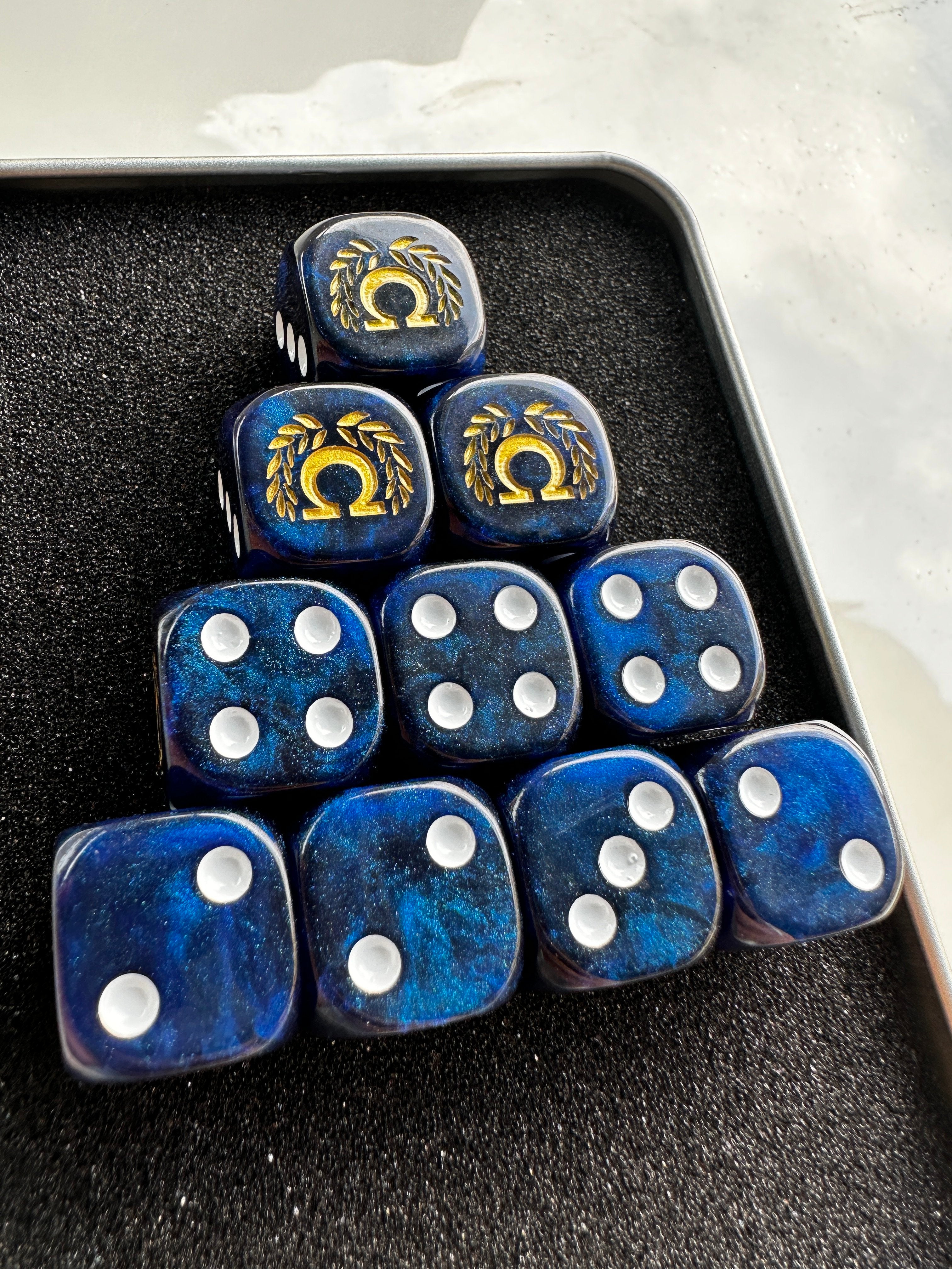 Warhammer 40K Ultramarines Blue Acrylic D6 Dice