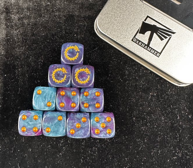 Warhammer 40K Thousand Sons Swirl Pearl-Effect Acrylic D6 Dice