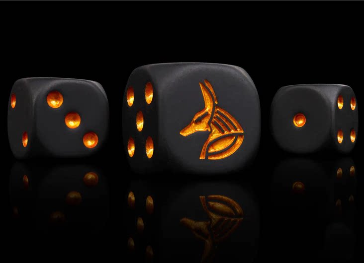 Warhammer 40K Ancient Egyptian Undead Anubis Black D6 Dice