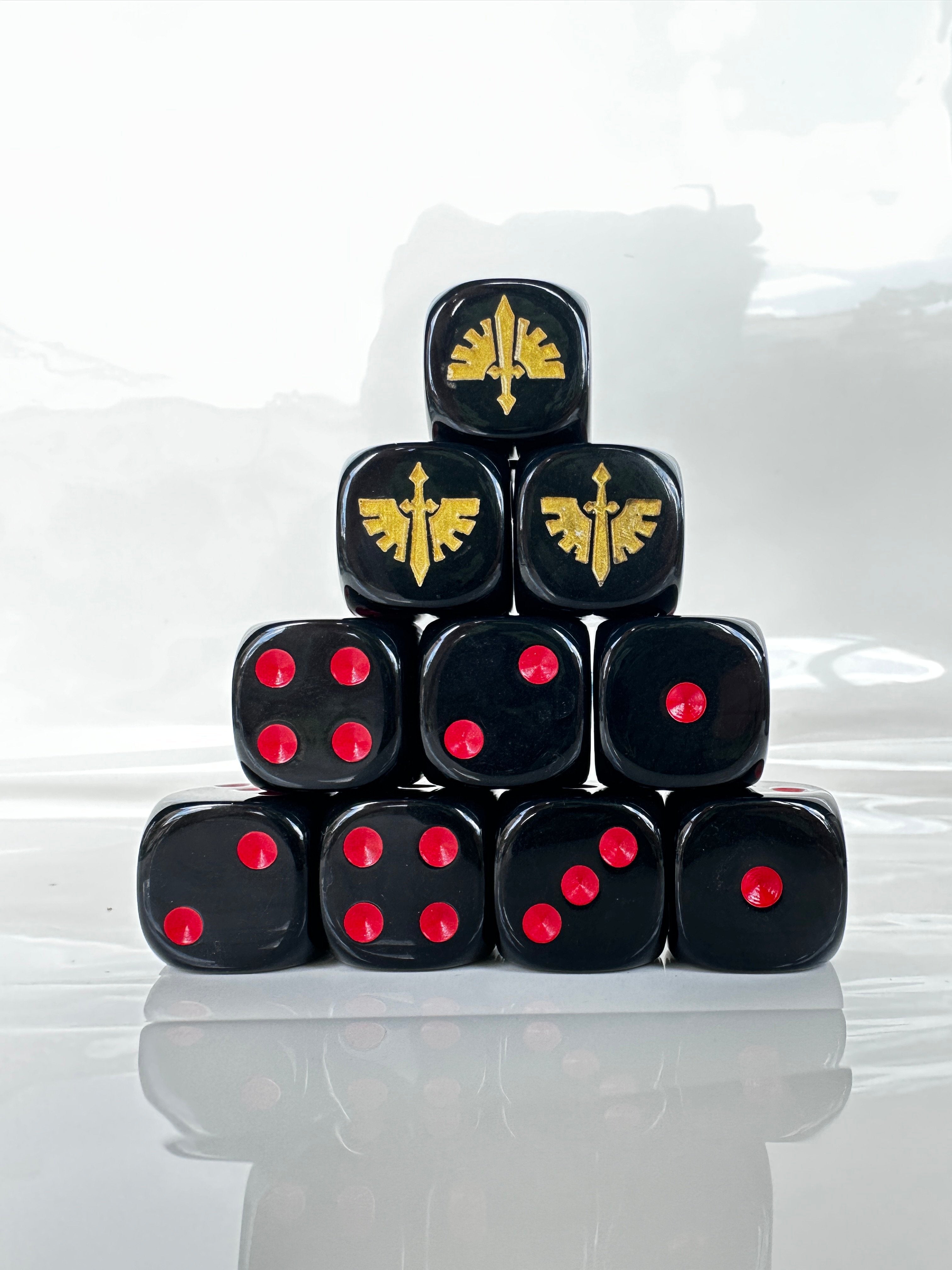 Warhammer 40K Dark Angel Black Matte D6 Dice