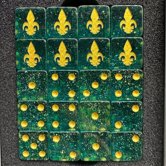 Warhammer 40K Idoneth Deepkin Green Galaxy Resin D6 Dice Set