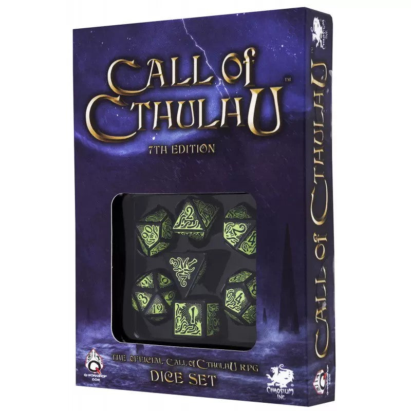 Call of Cthulhu Dice Set | Q Workshop 7-Piece RPG Dice Set Multiple Colors