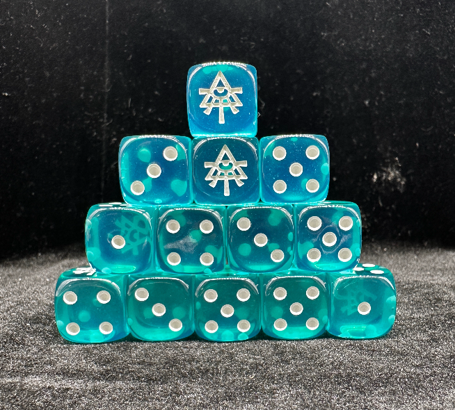 Warhammer 40K Aeldari Tree of Life Blue Transparent Acrylic D6 Dice