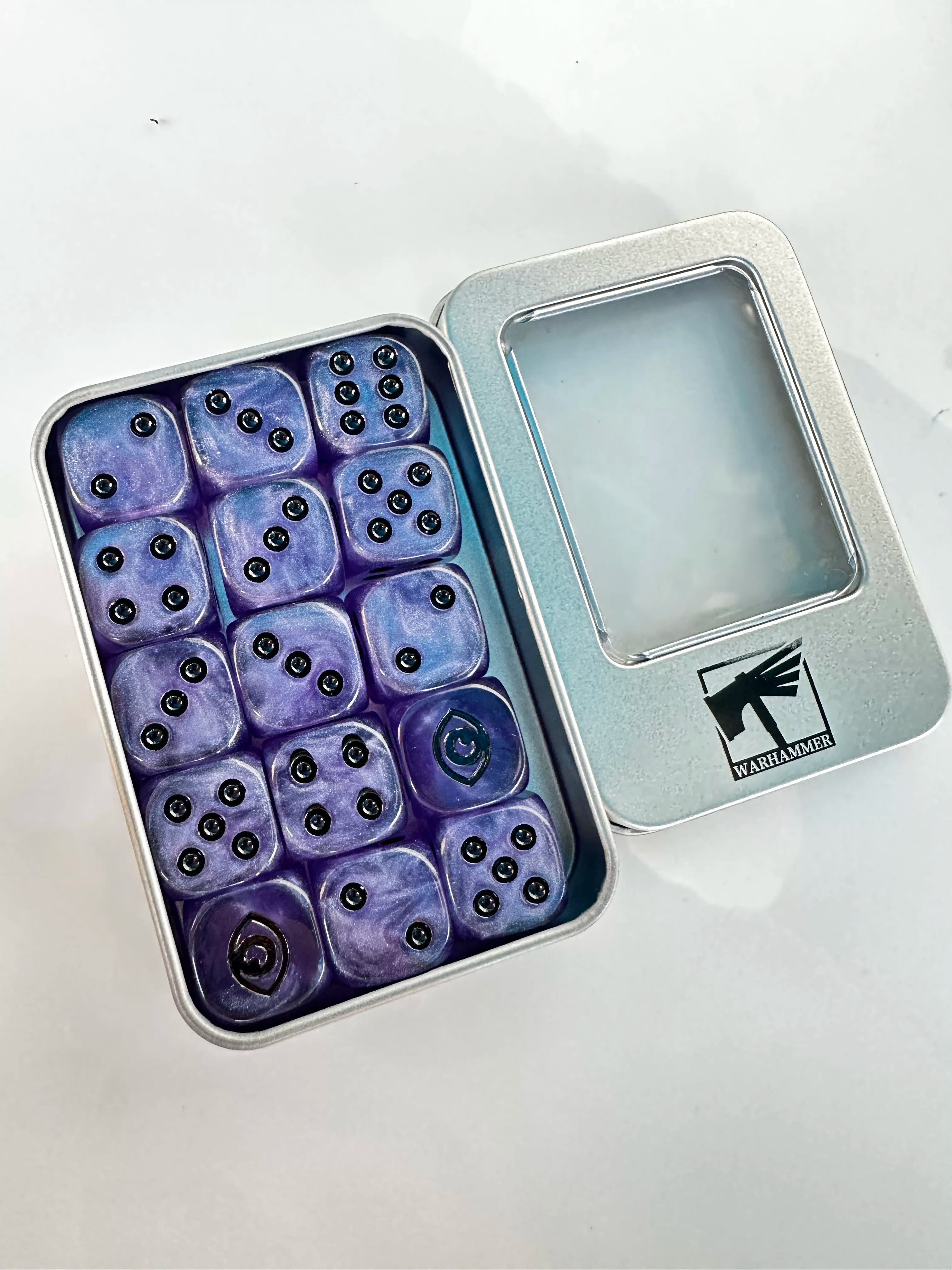 Warhammer 40K Eye of the Daemon Purple Acrylic D6 Dice