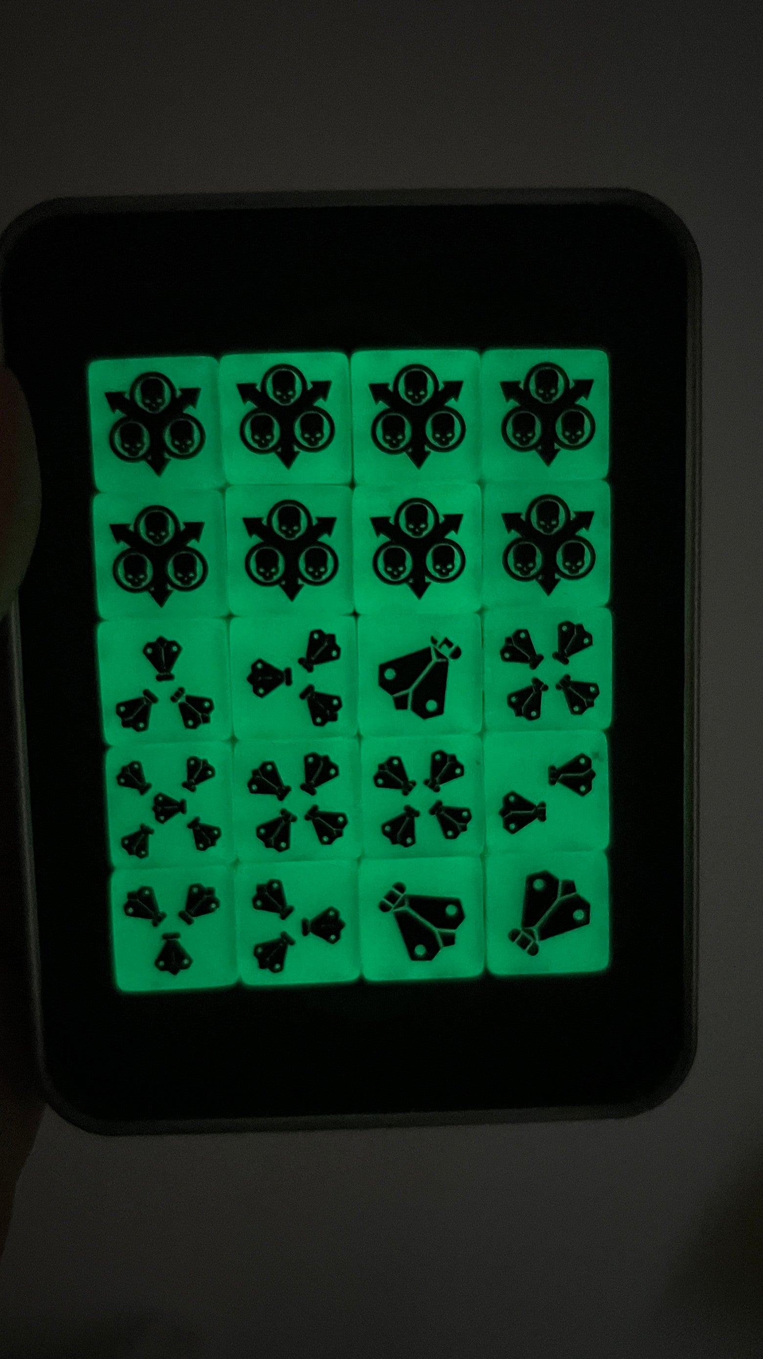 Warhammer 40k Death Guard Plague-Themed Glow-in-the-Dark Acrylic D6 Dice