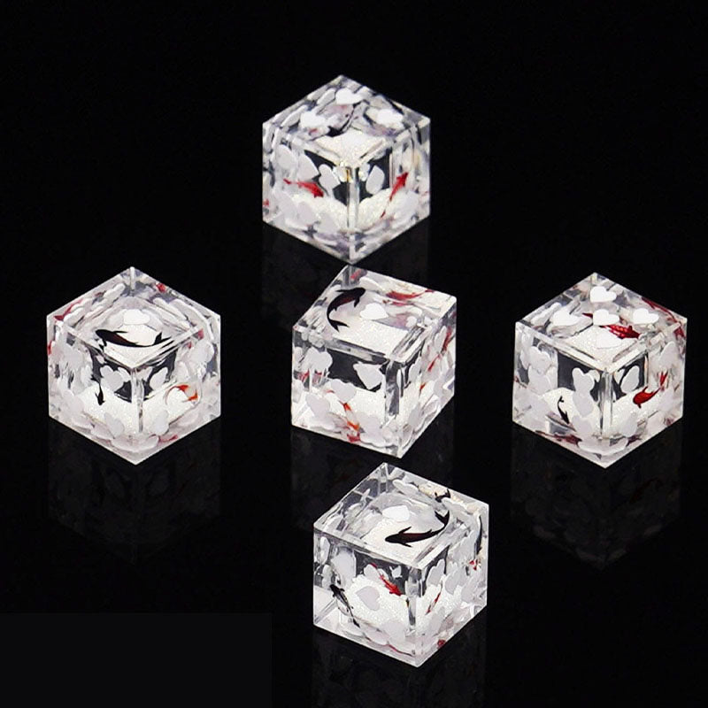 D6 Heart Pip Quicksand Dice – Premium Resin Glitter Dice for DND & TTRPG 18mm | Bear Dice