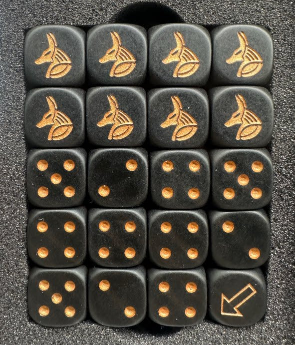 Warhammer 40K Ancient Egyptian Undead Anubis Black D6 Dice