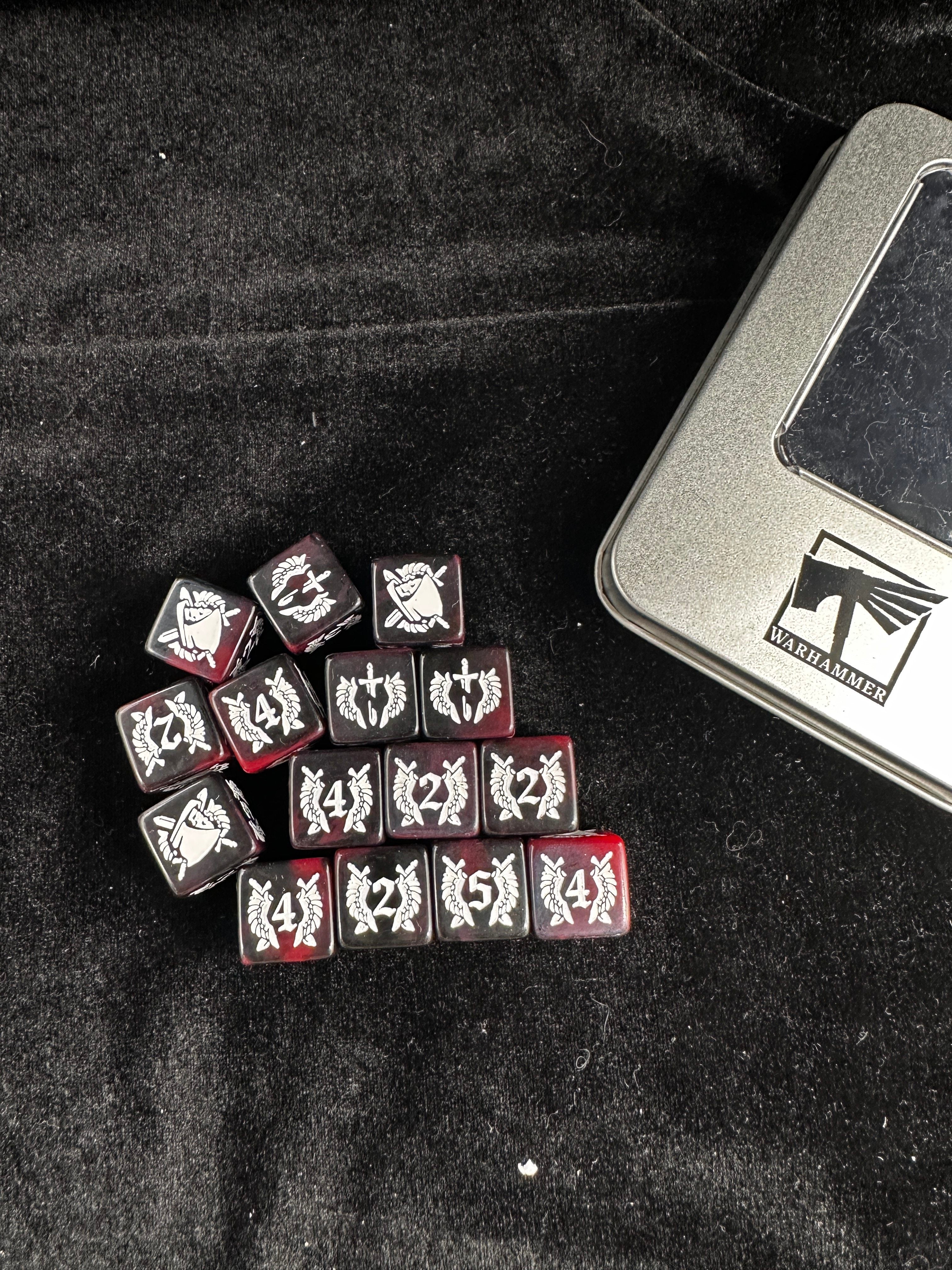 In-stock Warhammer limited edition dice will be removed after auction, Dark Angel Legion dice, six-sided high-end Warhammer Warhammer dice