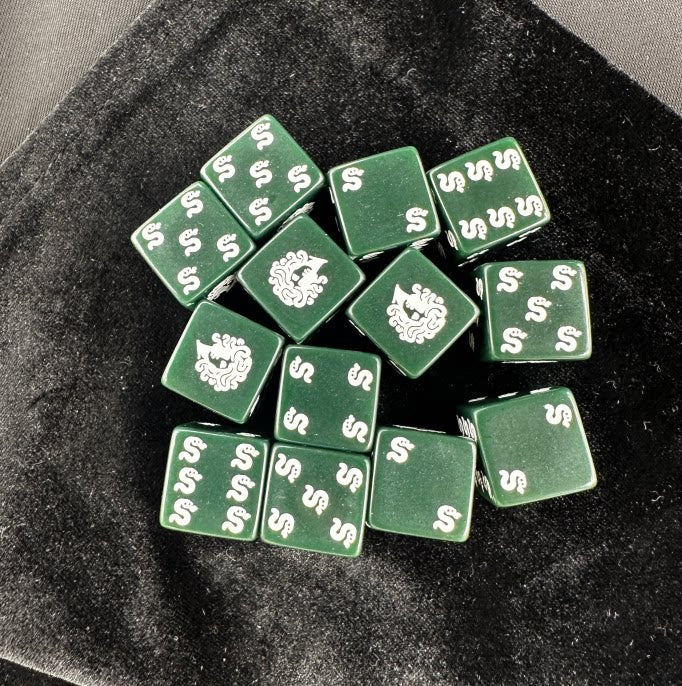 Warhammer 40K Ahriman Medusa Dark Green D6 Dice