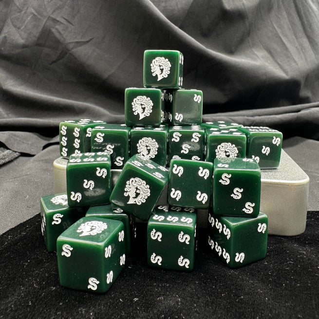 Warhammer 40K Ahriman Medusa Dark Green D6 Dice