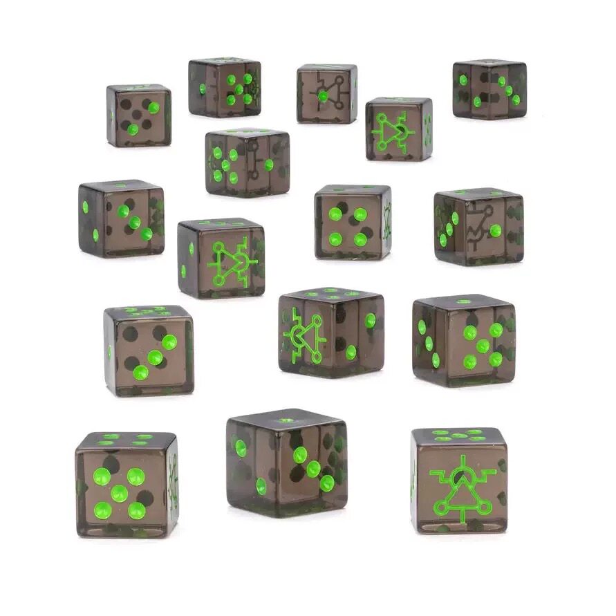 Warhammer 40K Necrons Destroyer Cult Black Transparent Acrylic D6 Dice