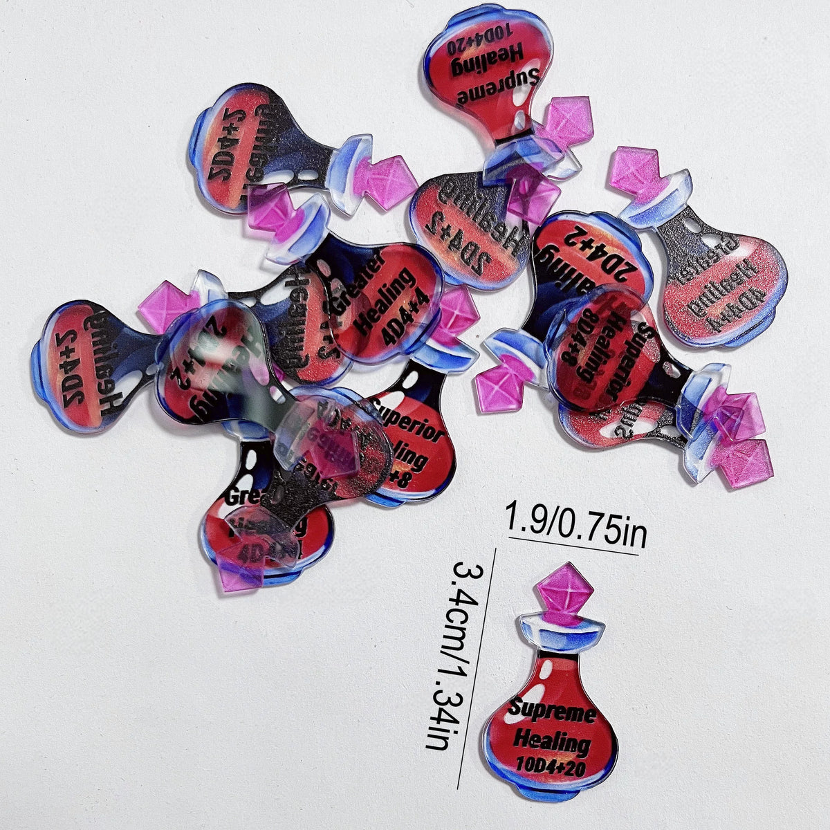 15-piece Healing Potion Token DND Potion Token Acrylic