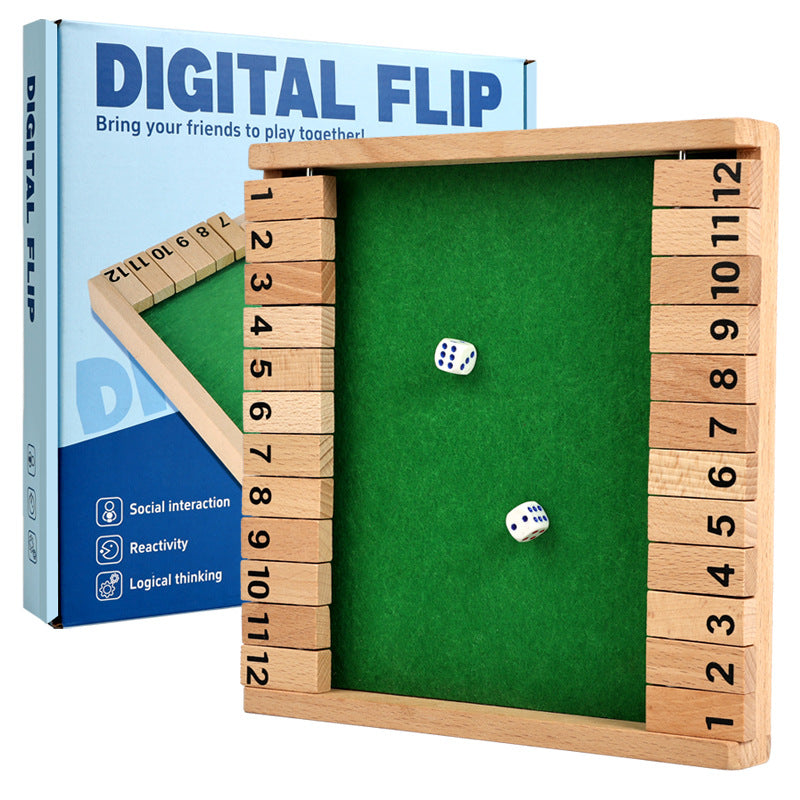 Close the Box Dice Game | Hexagonal Wooden Family Educational Tabletop Game for 6 Players
