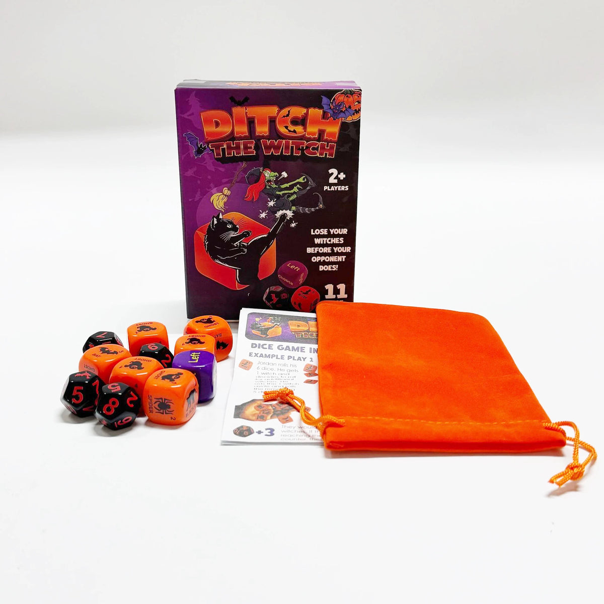 Ditch the Witch – Fast-Paced Family Dice Game with Witch Timer & D6 Dice