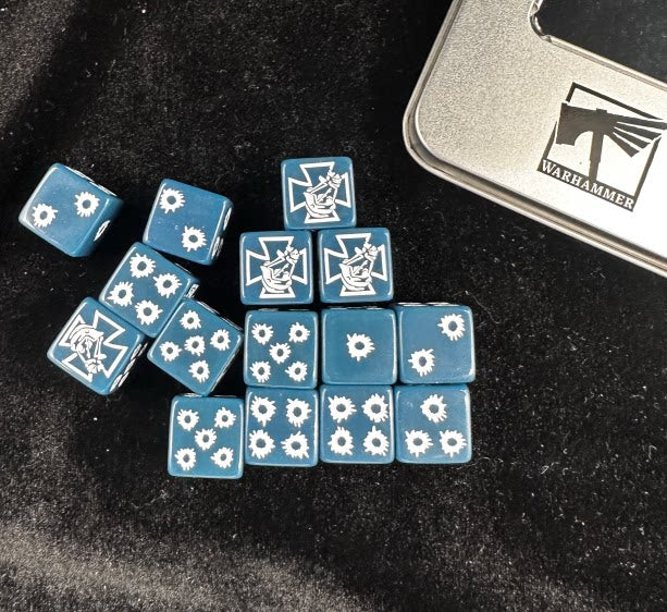 Warhammer 40k Astra Militarum Blue Acrylic D6 Dice