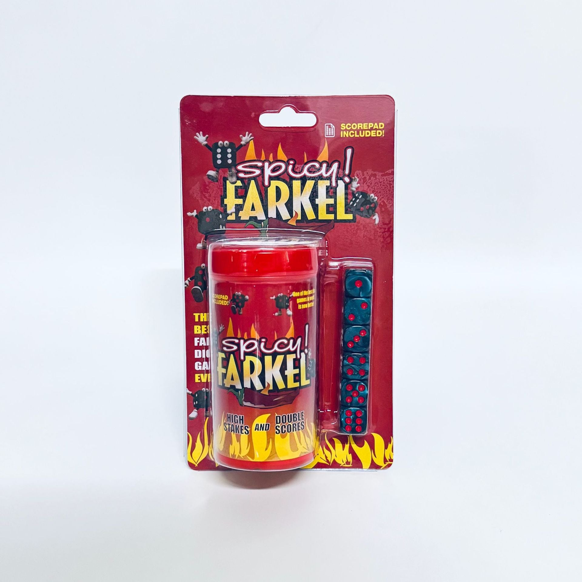 FARKEL Spicy Farkel Dice Game is a home and travel game featuring double scoring and roulette wheels