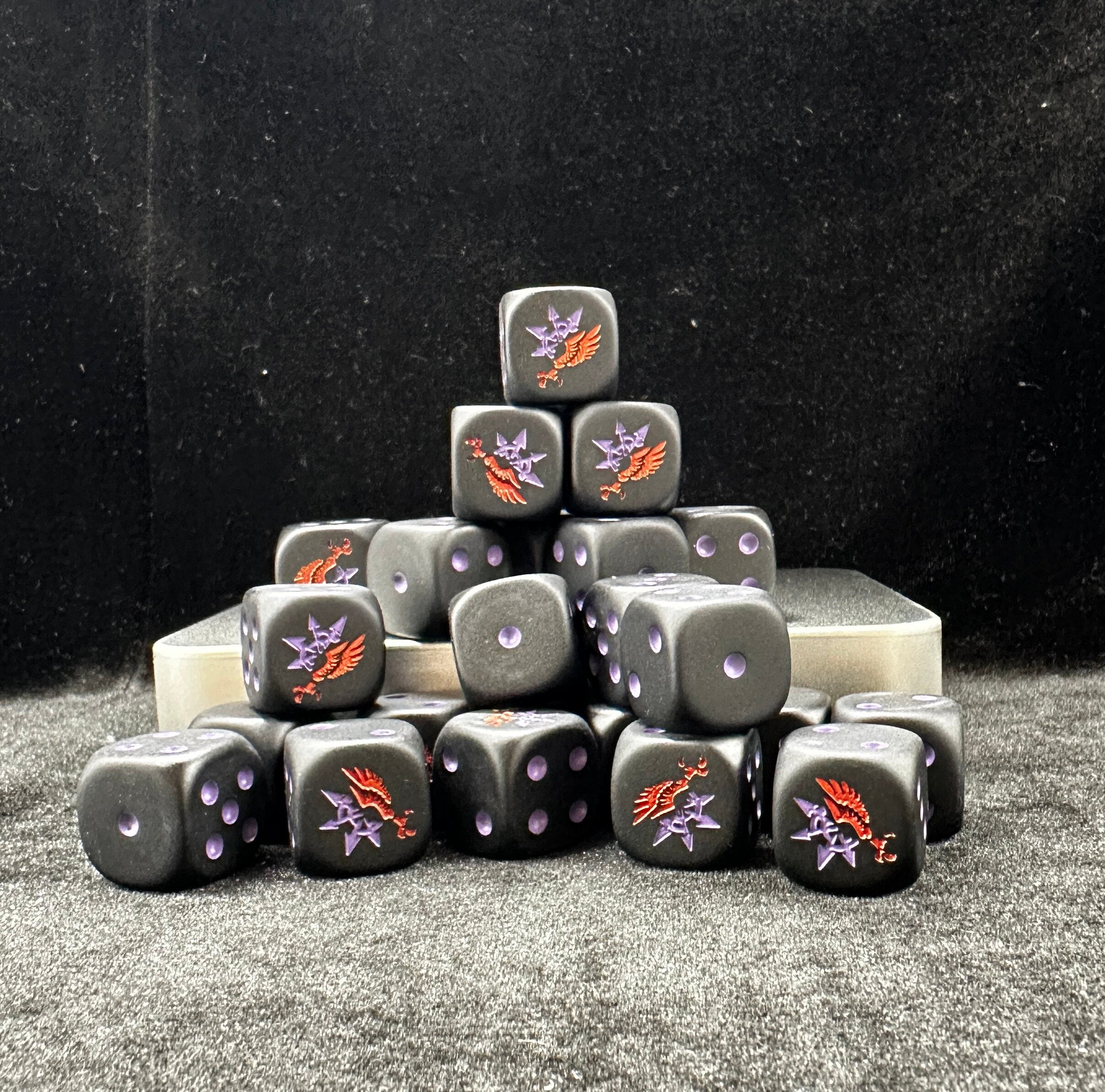 Warhammer 40K Son of the Emperor AOS Black Acrylic D6Dice